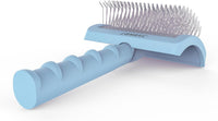 Slicker brush for poodles and doodles with curved handle and 25mm stainless steel pins - view 4