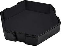 SIQUK magnetic folding hexagon dice tray in PU leather with velvet lining - view 4