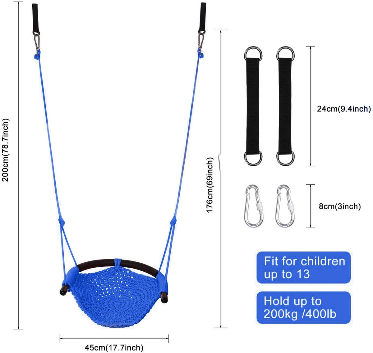 JKsmart Kids Net Swing Seat - Blue / 1 Pack - image 3