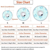 Cat Cone Collar 2pcs Adjustable Protective Collar for Pet Cat Recovery Collar Wound Healing (B-Blue Flower, M+L)
