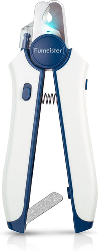 Type-C Rechargeable Dog & Cat Nail Clippers - LED Pet Nail Trimmer with Built-in Nail File, Extra Sharp Blades for Small & Medium Dogs, Indoor Cats (Blue)