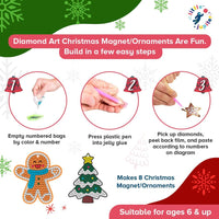 Little Jupiter diamond art Christmas ornaments kit with gem bells, stars and snowflakes - view 5
