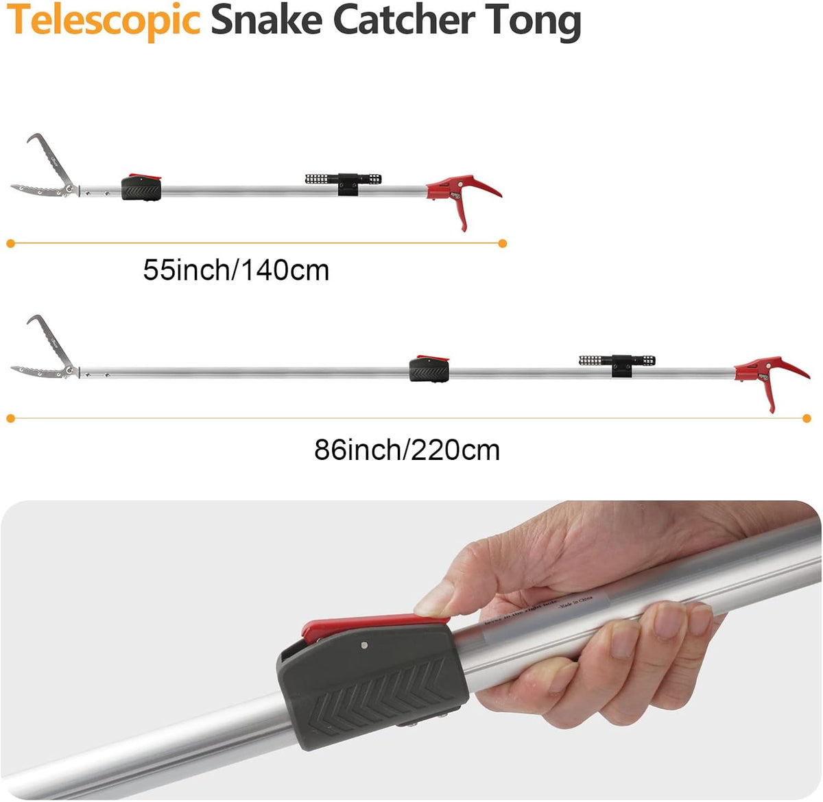 86 inch Snake Catcher Tongs Grabber Traps Stick Hook Bite Kits Tool – Essentials for Reptiles And Amphibians - image 4