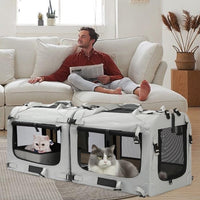 Extra Large Cat Carrier Soft Sided - Grey-2 / without curtain - image 3