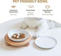 Elevated Cat Bowls, Cat Food and Water Bowl Set - White / 1 Bowl+1 Dish - image 4