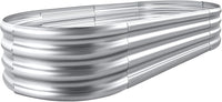 Land Guard 8×4×1 ft Galvanized Raised Garden Bed Kit，Raised Garden Boxes Outdoor, Oval Metal Raised Garden Beds for Vegetables……