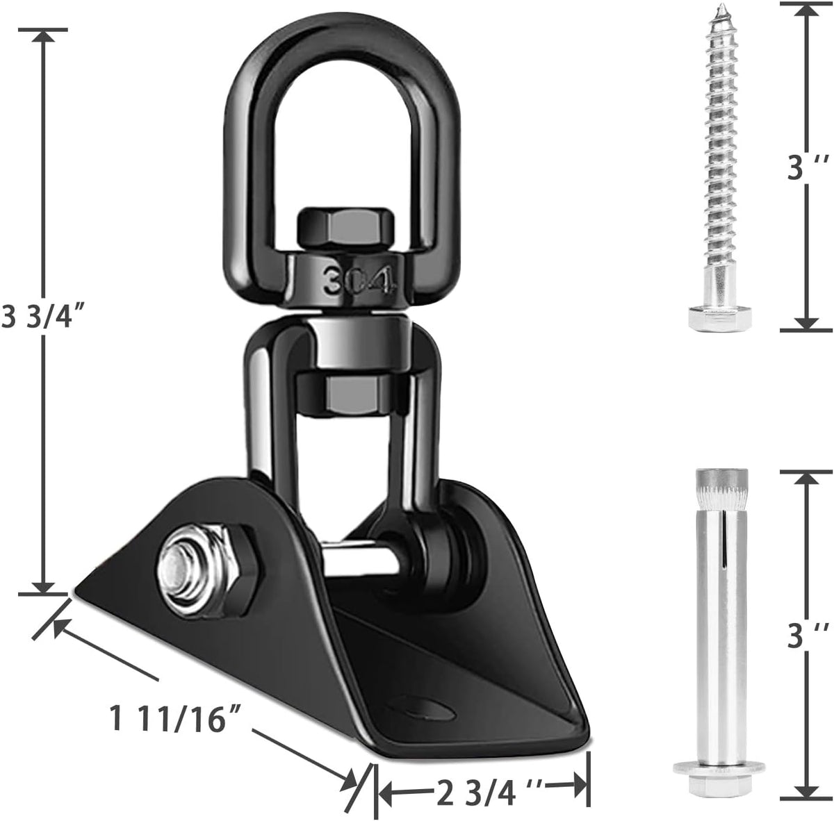 Heavy Duty Swing Hangers for Wooden Sets 2000 LB Capacity Hammock - Black / 2 Packs - image 2