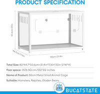 BUCATSTATE Hamster Cage 2.0, Large Hamster Enclosure – Essentials for Small Pets - 31.4"L x 17.6"W x 20.6"H / White - image 2