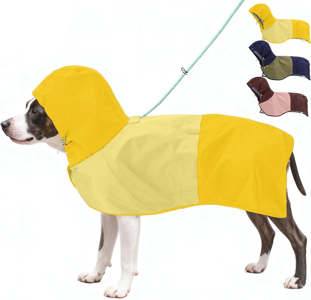 Waterproof Dog Raincoat with Hood - Large / Yellow