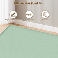 Cat Food Mat Extra Large Silicone Pet Bowl Mat 40''x28'' - Green / 51"L x 25.6"W - image 3