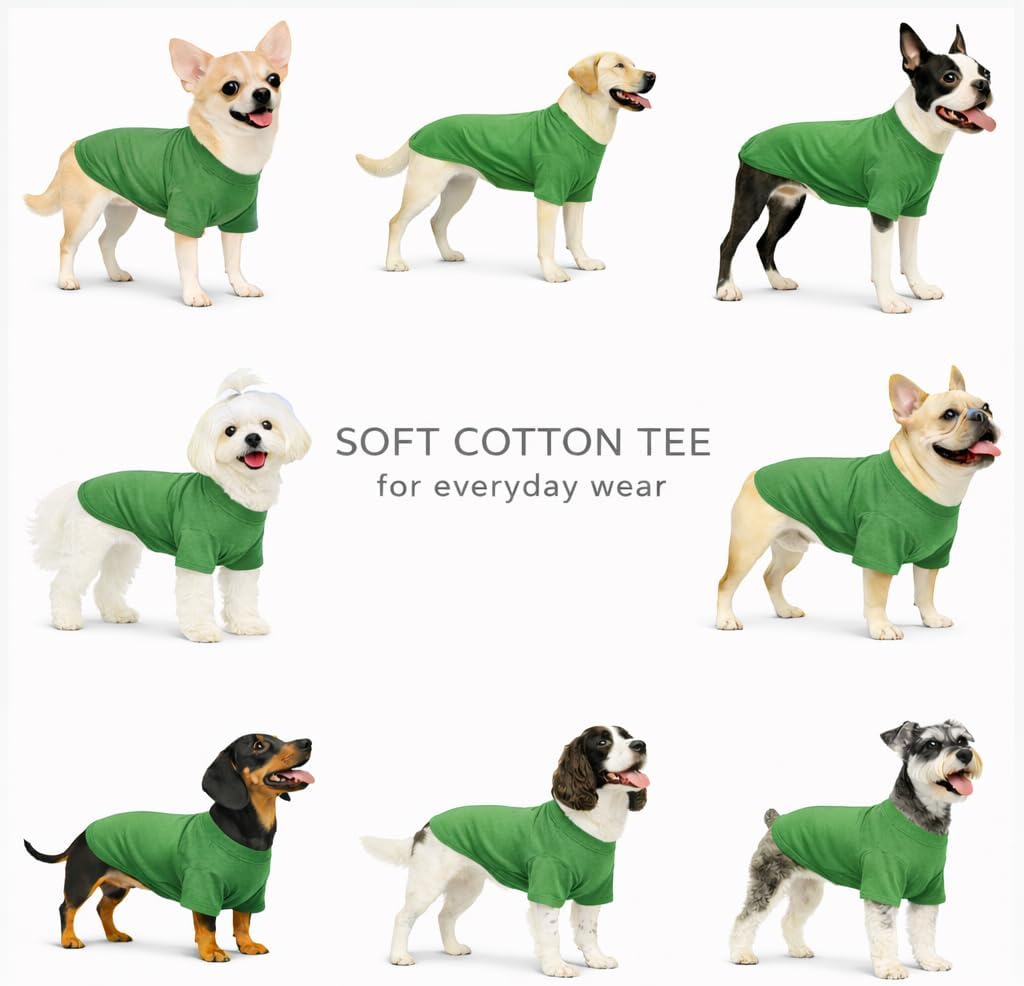 Lovelonglong Pet Clothing Dog Costumes Basic Blank T-Shirt Tee Shirts - M (-9lbs) / Green - image 3