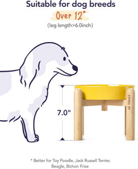 LE TAUCI Ceramic Slow Feeder Dog Bowls Small Breed - Star Yellow+Stand / M-1.5 Cups - image 4