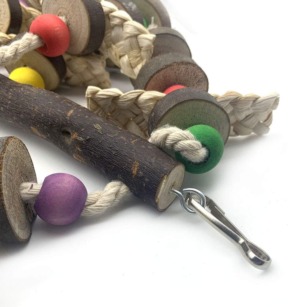 Wood Bird Chewing Toys-Blocks Parrot Tearing Toys Best for Finch - style 11 (Pack of 2) - image 2