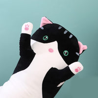Long Cat Plush Pillow Soft Cat Hugging Pillow Stuffed Animal Pillow - Black / 35.43 inches - image 2