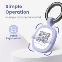 Pawaii Dog ID Tag, Silent Silicone QR Code Tag, Scan Alerts - Purple - image 4