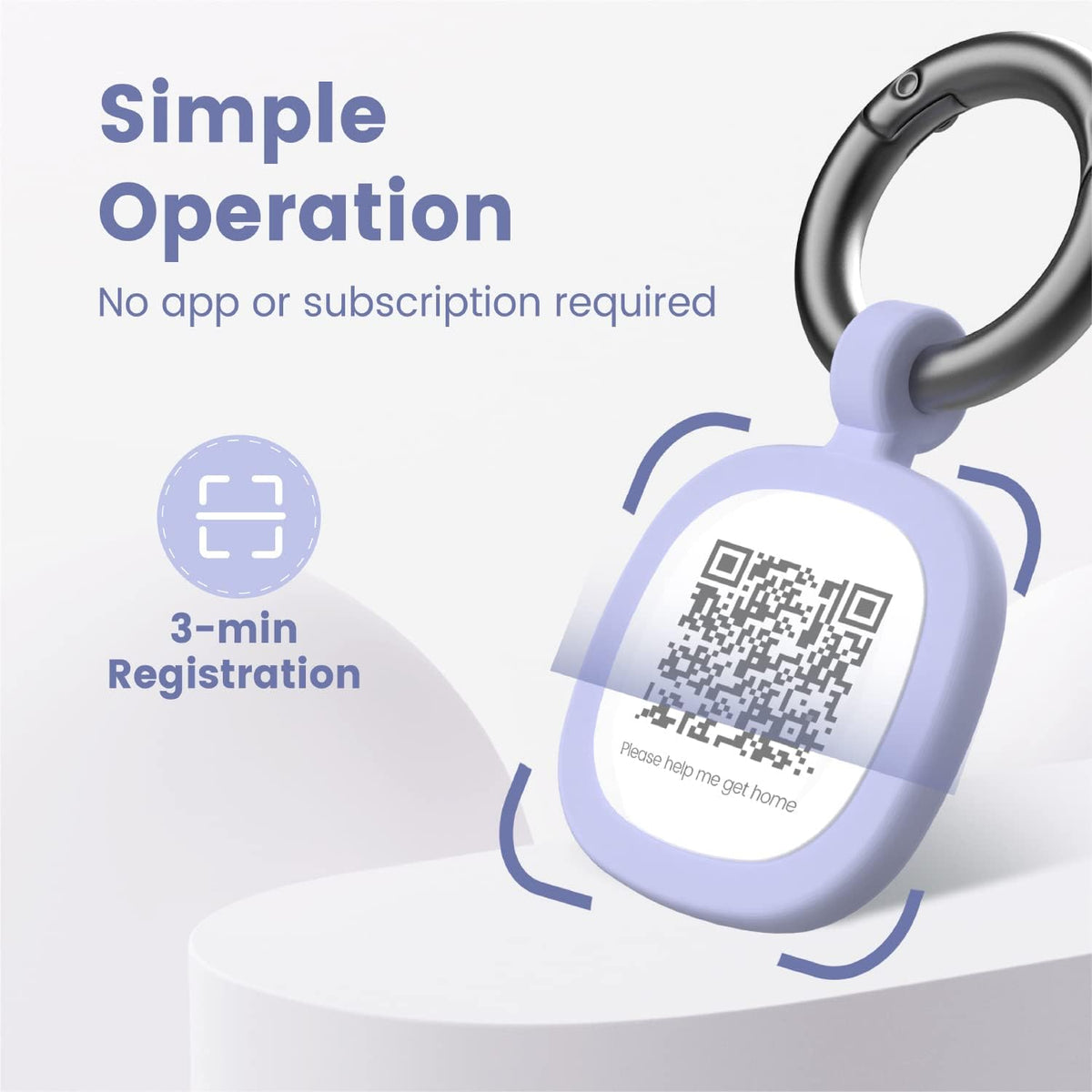 Pawaii Dog ID Tag, Silent Silicone QR Code Tag, Scan Alerts - Purple - image 4
