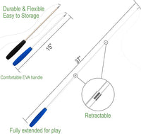 Cat Toys - No Chemical Dyeing Cat Feather Toys for Indoor Cats - Include Cat Wand and Natural Feather Refills