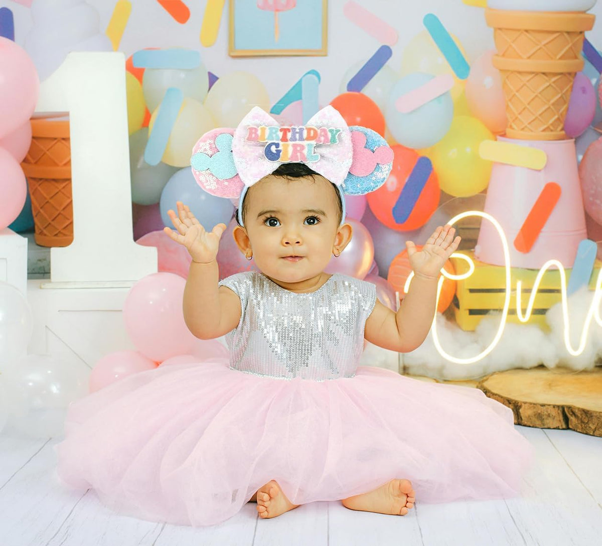RAZKO Mouse Ears Headband - Birthday Girl-Blue - image 3