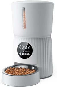 Faroro Automatic Cat Feeder, 1-6 Meals Per Day - White