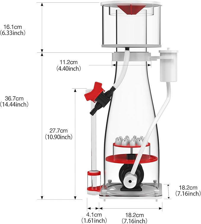 MagTool Aquarium in-Sump DC Protein Skimmer, with Controllable DC Pinwheel Pump for Up to 135-185Gal Reef Tank (N170 Plus)