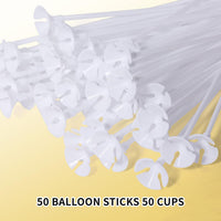 Pllieay 100 Pieces Balloon Sticks - 100pcs White Balloon Sticks - image 2