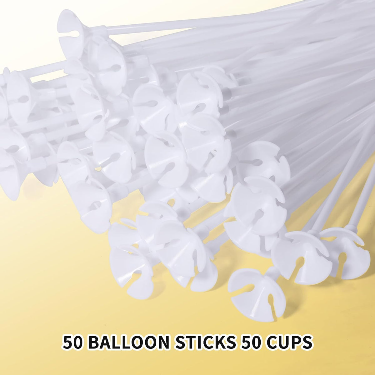 Pllieay 100 Pieces Balloon Sticks - 100pcs White Balloon Sticks - image 2