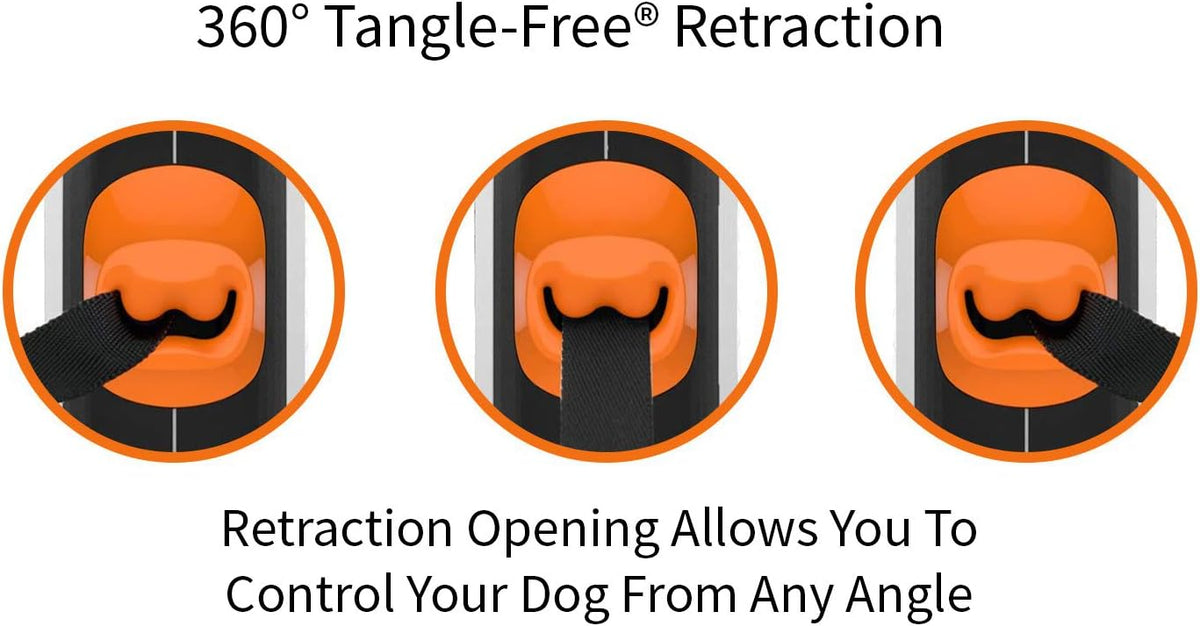 TUG Original Retractable Dog Leash - White/Orange / Tiny - image 3