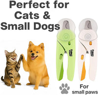 Cat Nail Clipper & Small Dog Nail Clippers with LED Light - Illuminates Nails & Bloodline for Safe, Easy Trimming - Extra Sharp, Avoid Over-Cutting - Essential Cat Supplies, White