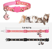 Baeuppit 2Pcs Breakaway Cats Collars Cat Collars for Boy & Girl Cats - 7.0-10.7'' / Pink+Black - image 3