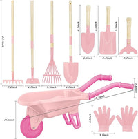 Kids Gardening Tools Outdoor Toys Set Backyard Play with Wheelbarrow Educational STEM Learning Pretend Toys Outdoor Indoor for Toddlers Kids Boys Girls