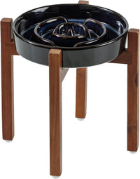 Raised Slow Feeder Dog Bowls, Elevated Dog Bowls Slow Feeder – Essentials for Dogs - 1 x Starry Sky + Stand - A / L- 8.2inch / 1.6 Cups