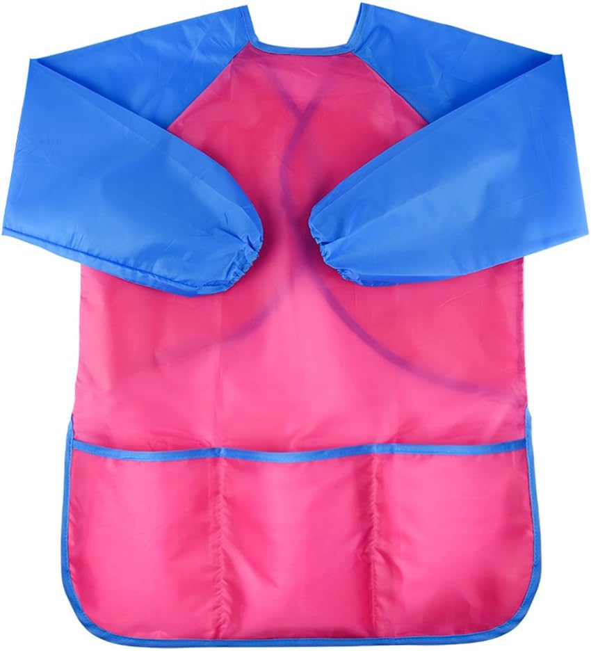 KUUQA Waterproof Children Art Smock Kids Art Aprons – Fun for Kids & Family - Pink / 2