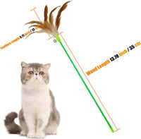 Cat Wand Feather Toys, 6 Pieces Interactive Cat Feathers Teaser Toy for Indoor Cats Play – Essentials for Cats - 10PCS Cat Wand Toys - image 4