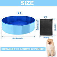 Enenes Foldable Dog Pool 24 x 8 Inch - Blue, 24"x8" - image 2