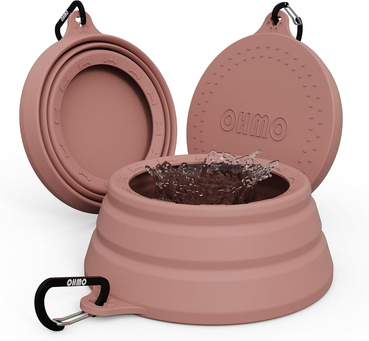 OHMO Spill Proof Collapsible Dog Bowl - 24oz / Coral