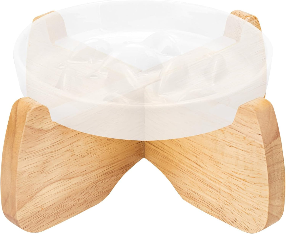 Ceramic Slow Feeder Cat Bowl 6.3" Wide – Essentials for Cats - Stand (Bowl Excluded)