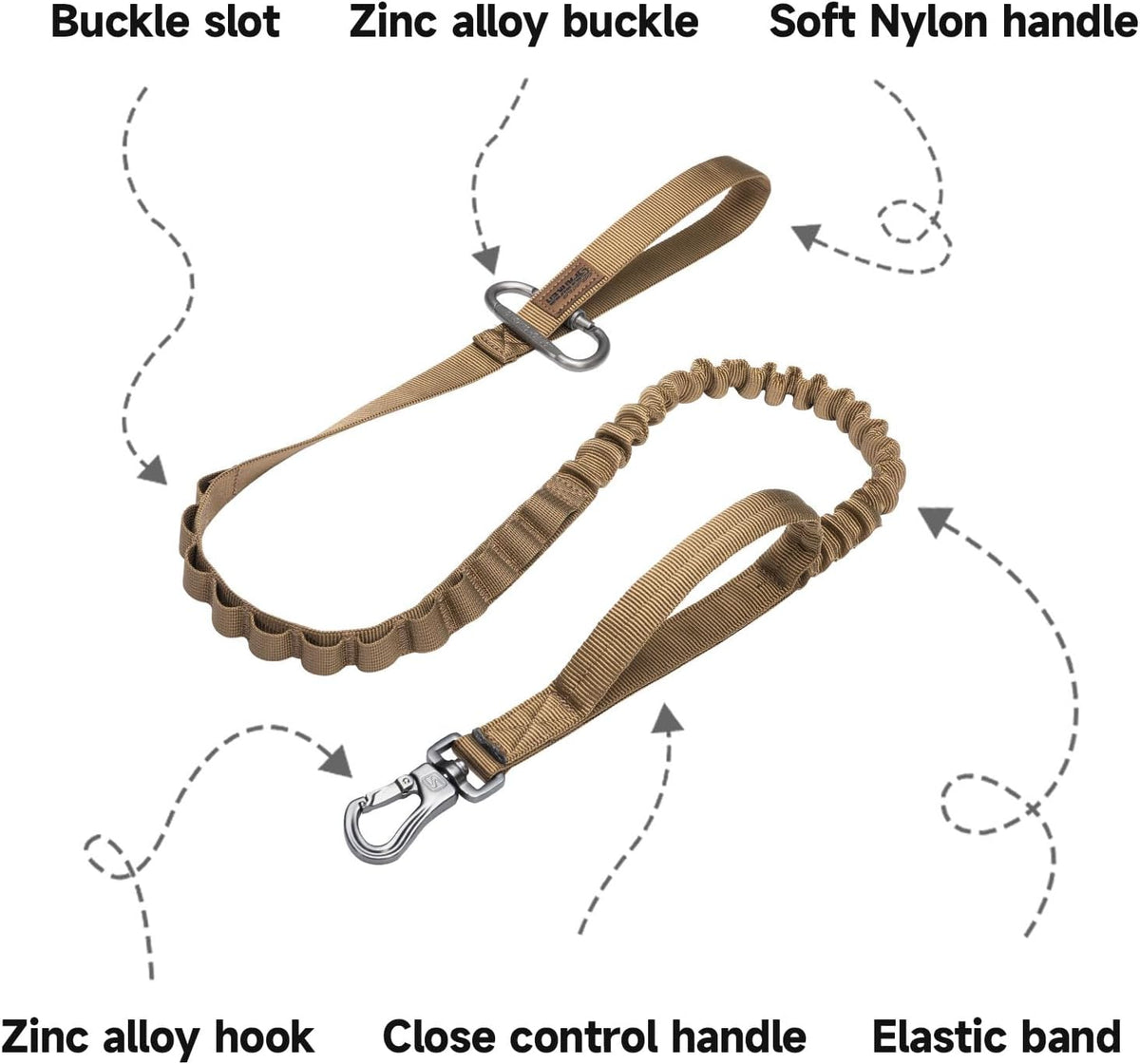 EXCELLENT ELITE SPANKER Tactical Military Bungee Nylon Dog Leash - Coyote Brown - image 3