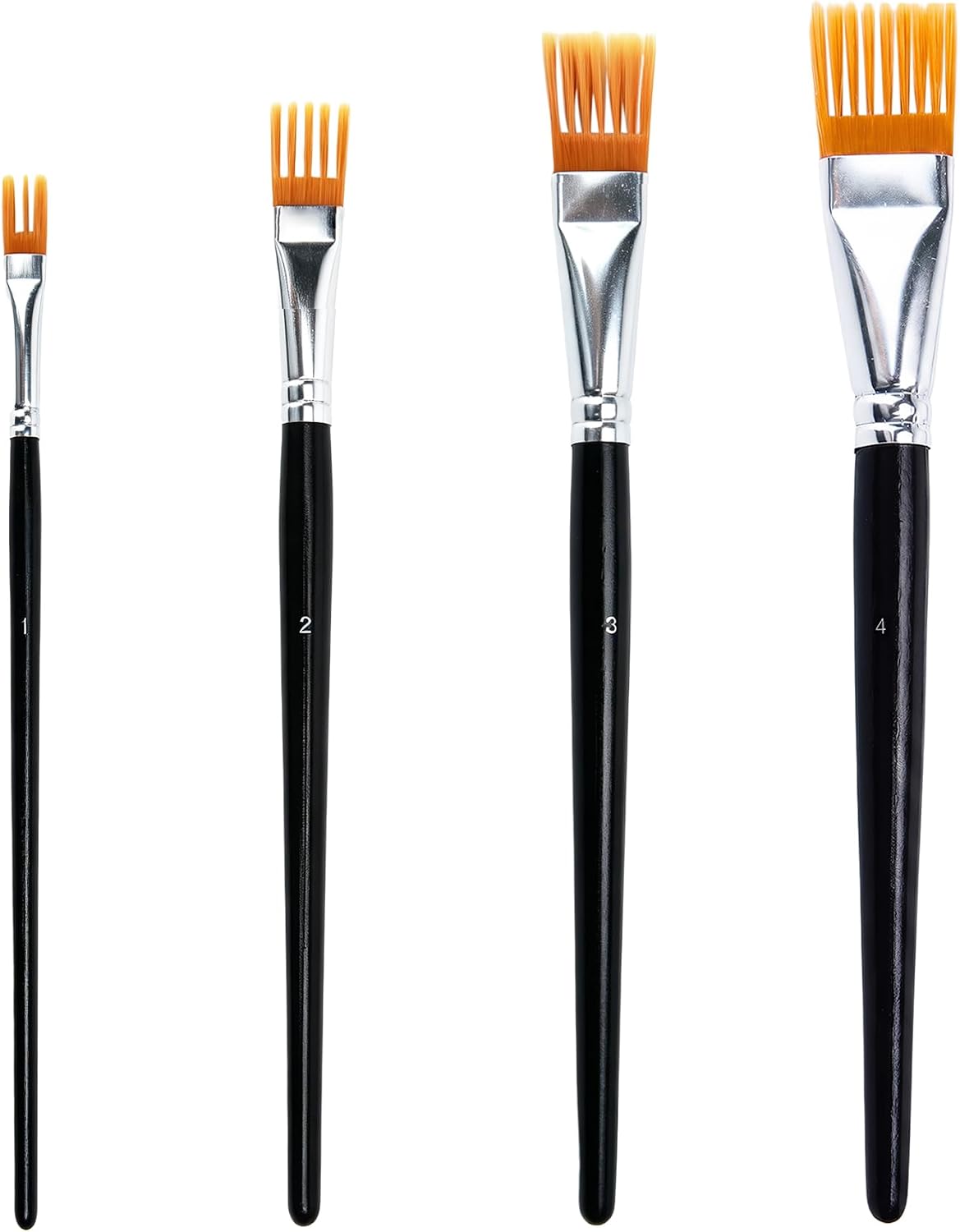 Joyooss kids paint brushes 12 pack, 6 round and 6 flat brushes with colorful plastic handles - view 2