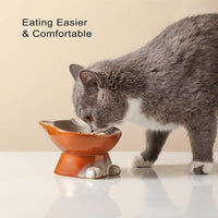 Nihow Ceramic Basic Cat Bowls: 5 Inch Cat Bowl for Food & Water – Essentials for Cats - 4.5 OZ / Brown - image 4