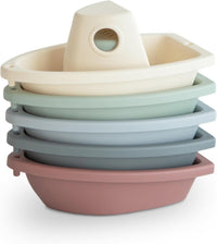 mushie Stackable Bath Boats Floating Toy, Made in Denmark - Boats Original