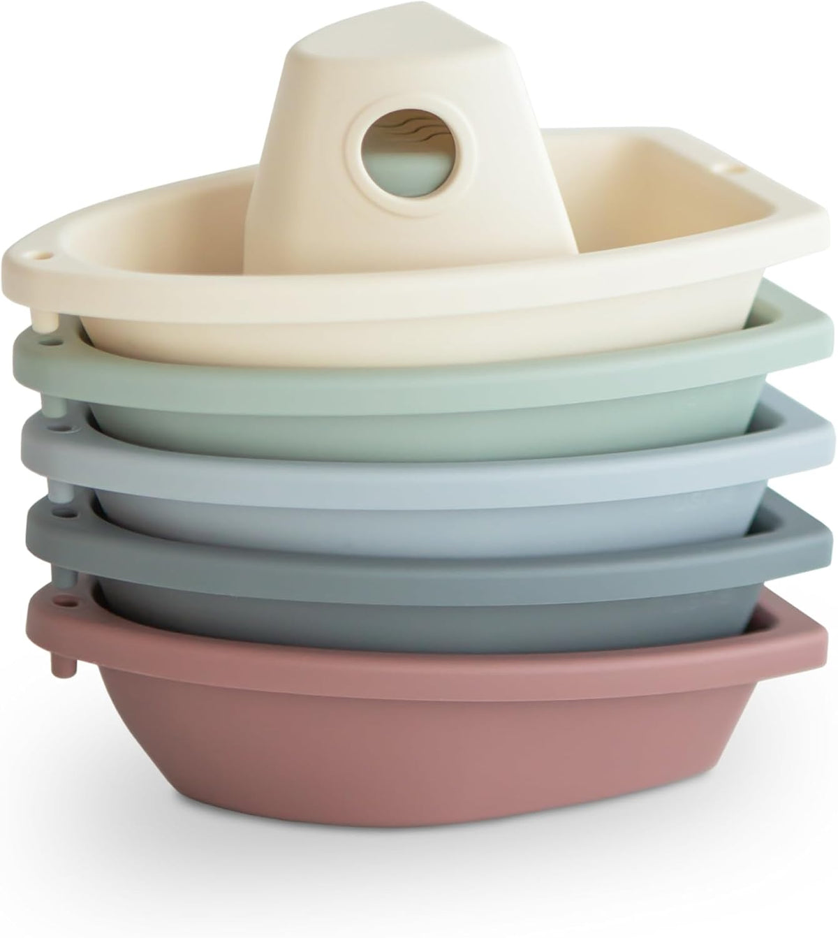 mushie Stackable Bath Boats Floating Toy, Made in Denmark - Boats Original