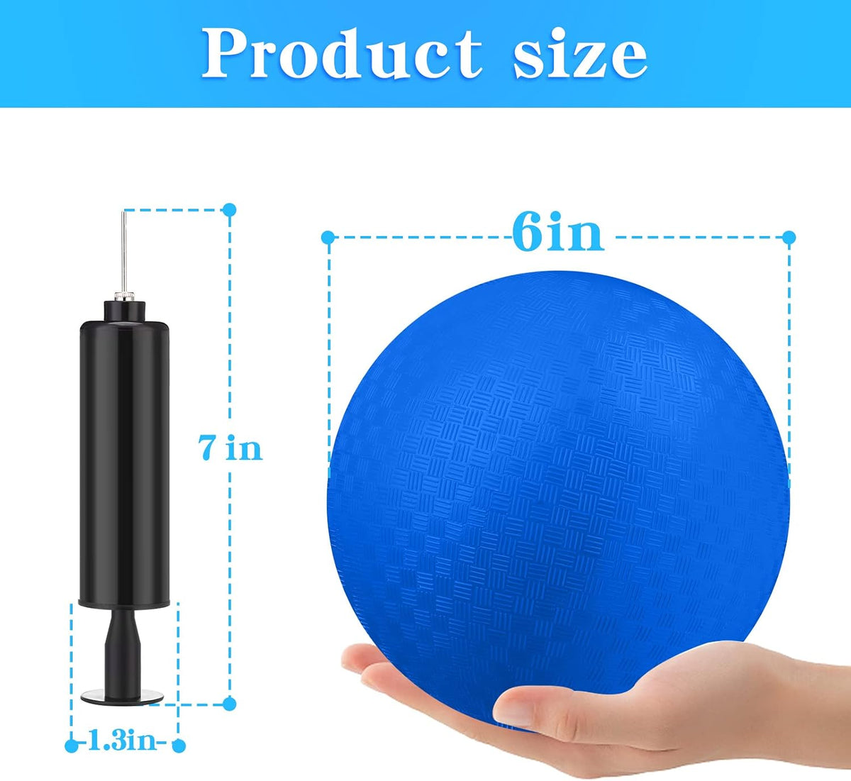 Yunsailing bulk dodgeballs, 24 6 inch playground balls with air pump - view 5