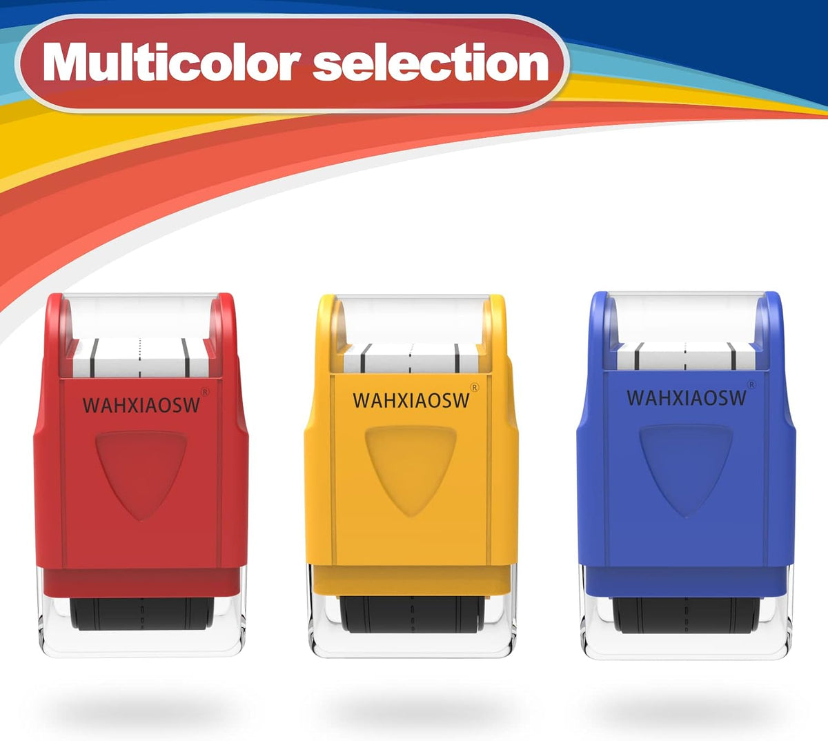Handwriting Lines Stamp Roller Self-Inking Line Rolling Stamps - Red+yellow - image 4