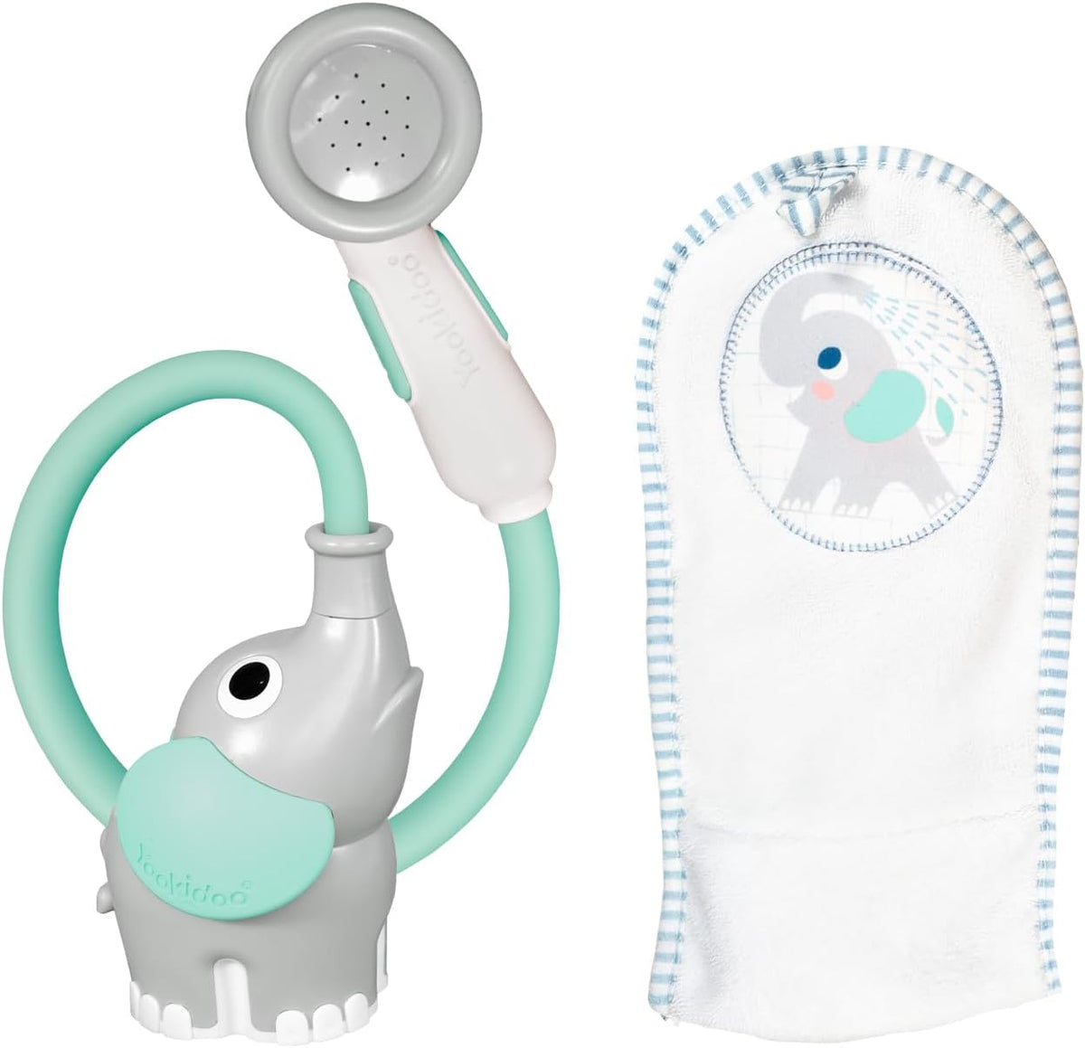 Yookidoo Baby Bath Shower Head - Wash & Glove Turquiose / 1