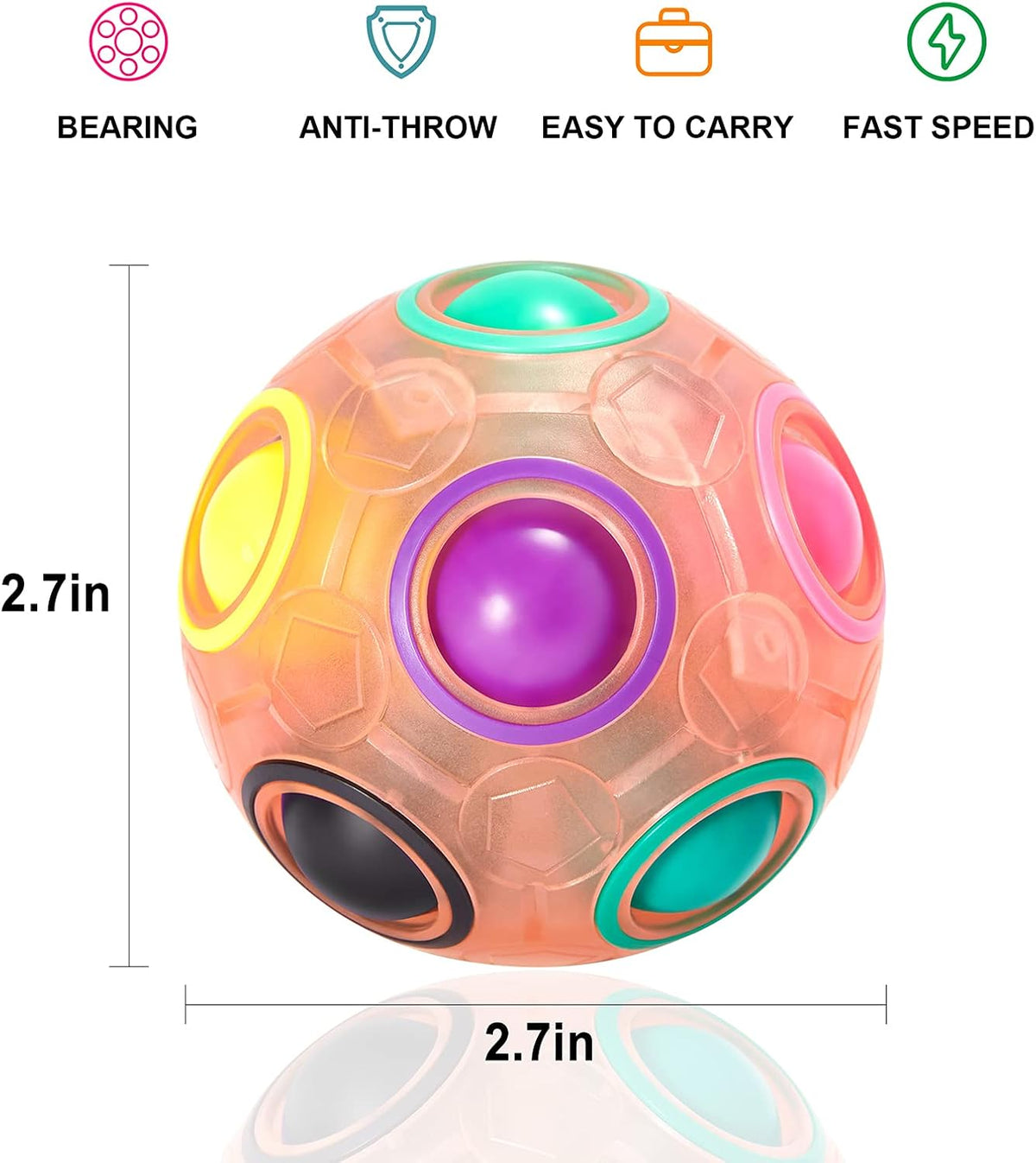 Vdealen Magic Rainbow Puzzle Ball - Pink - image 2
