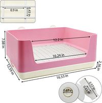 VCEPJH Extra Large Bunny Litter Box for Cage - Pink - image 3