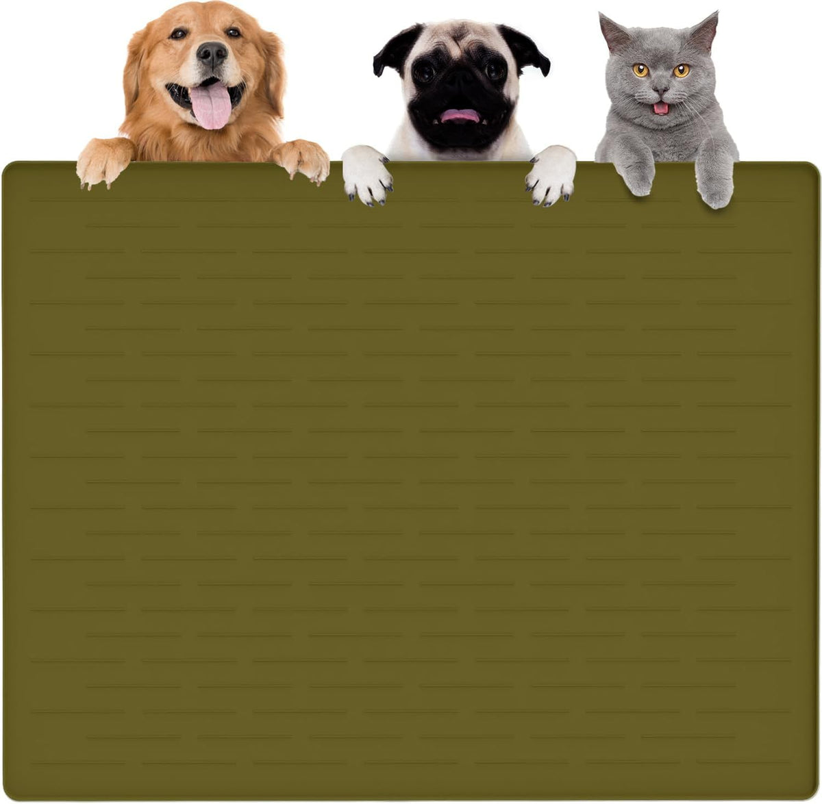 51.2"x25.6" Largest Dog Food Mat - Avocado Green / 39.5"L x 29.5"W