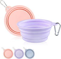 Collapsible Dog Bowls 2-Pack - 22 OZ Macaron Pink and Violet