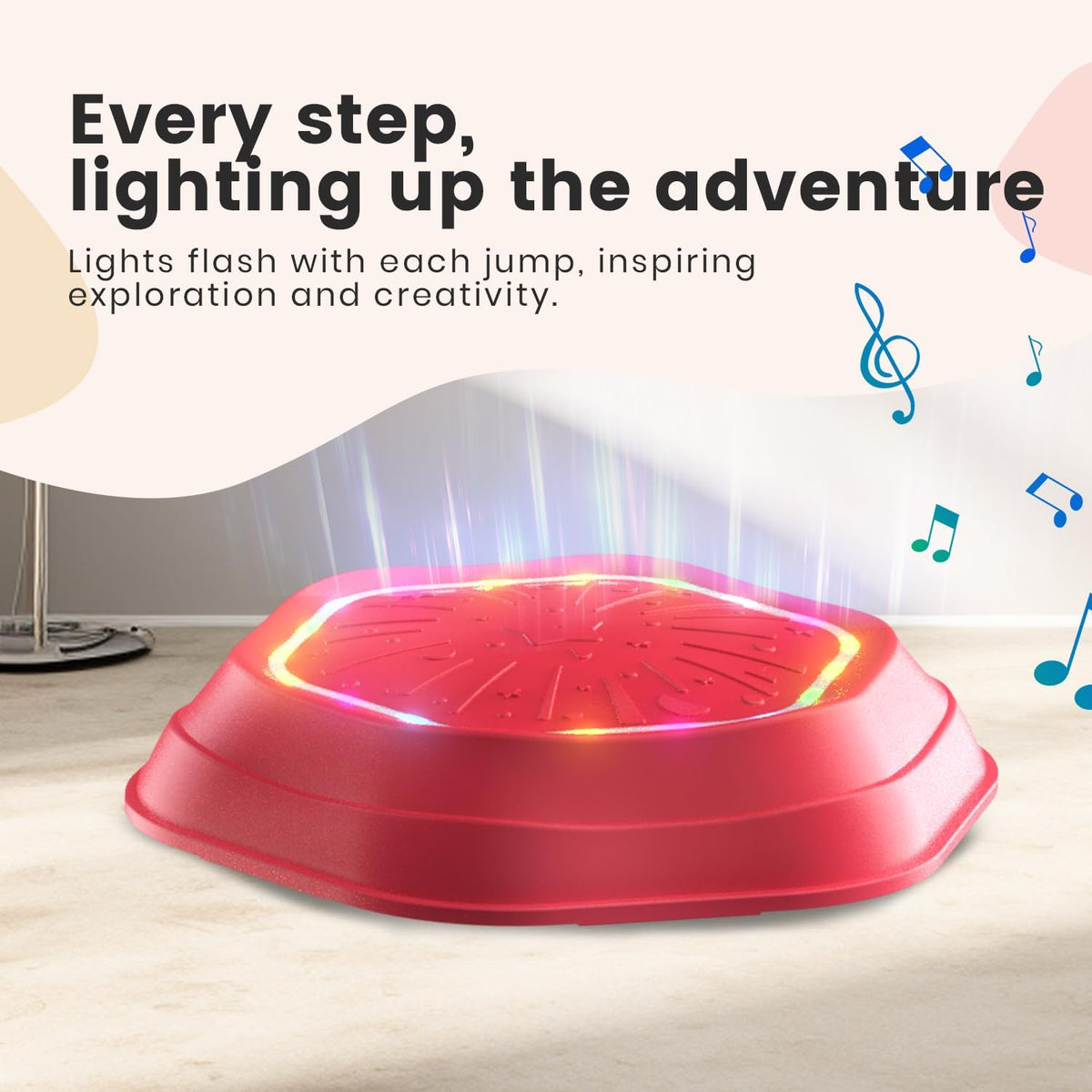 Holyton Light-Up Musical Stepping Stones for Kids - Red - image 2
