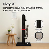 MECOOL 34” Tall Cat Scratching Post Premium Basics Kitten Scratcher - 22 inches for kitten / Black - image 3